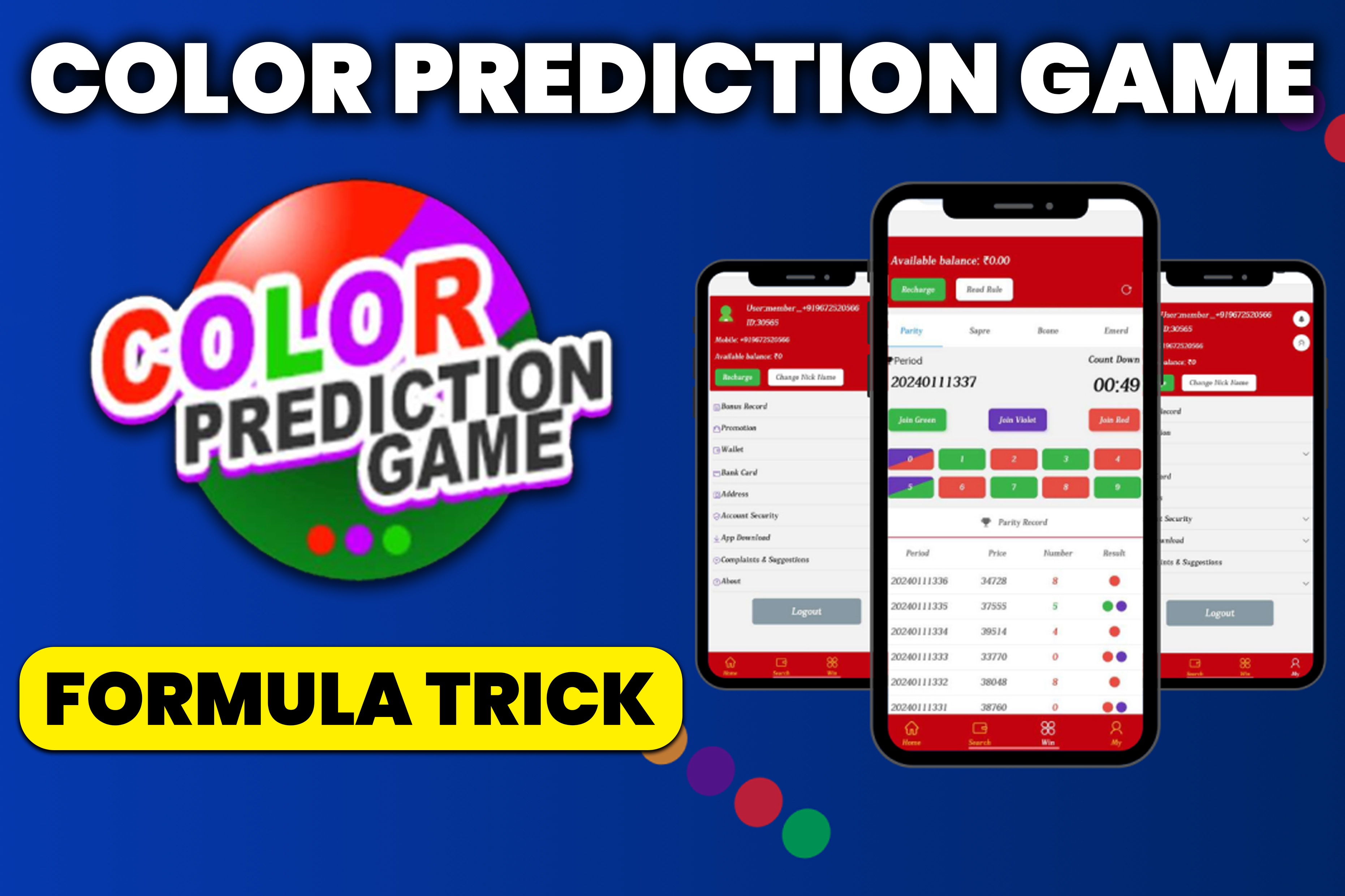 Color Prediction Game Formula Trick.
